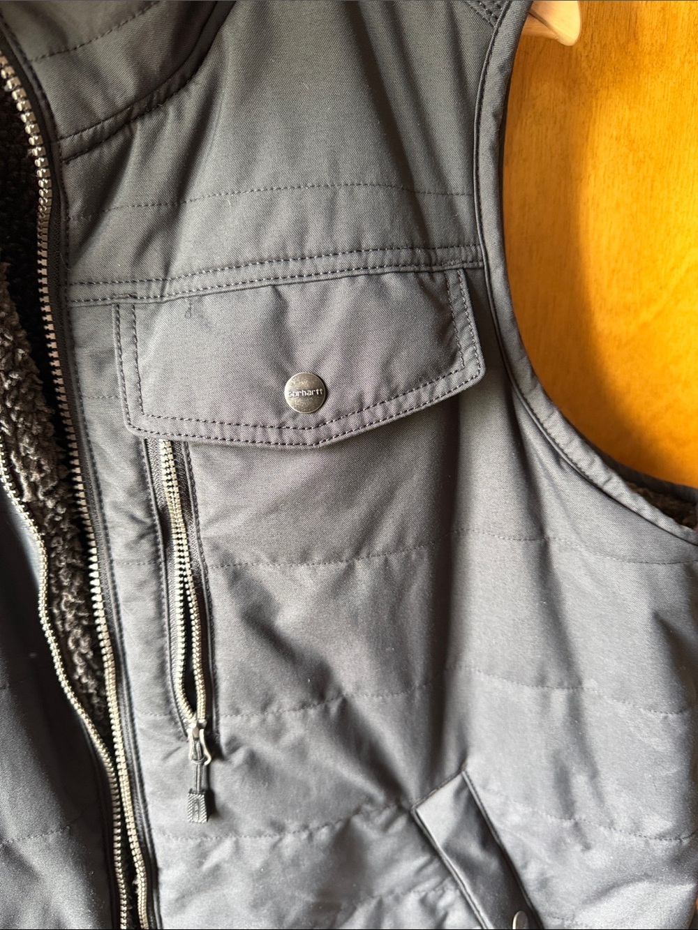 Women’s Carhartt Black Quilted Fleece-Lined Vest - Picture 3 of 13